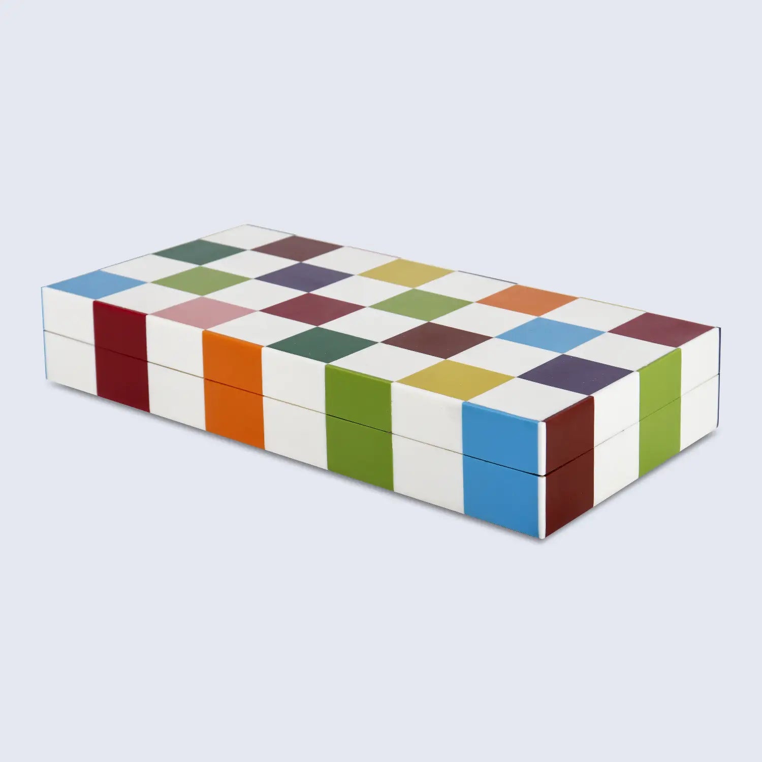 Medley Jester Pattern Decorative Storage Box, Resin Inlay in 7 Sizes, Multicolor