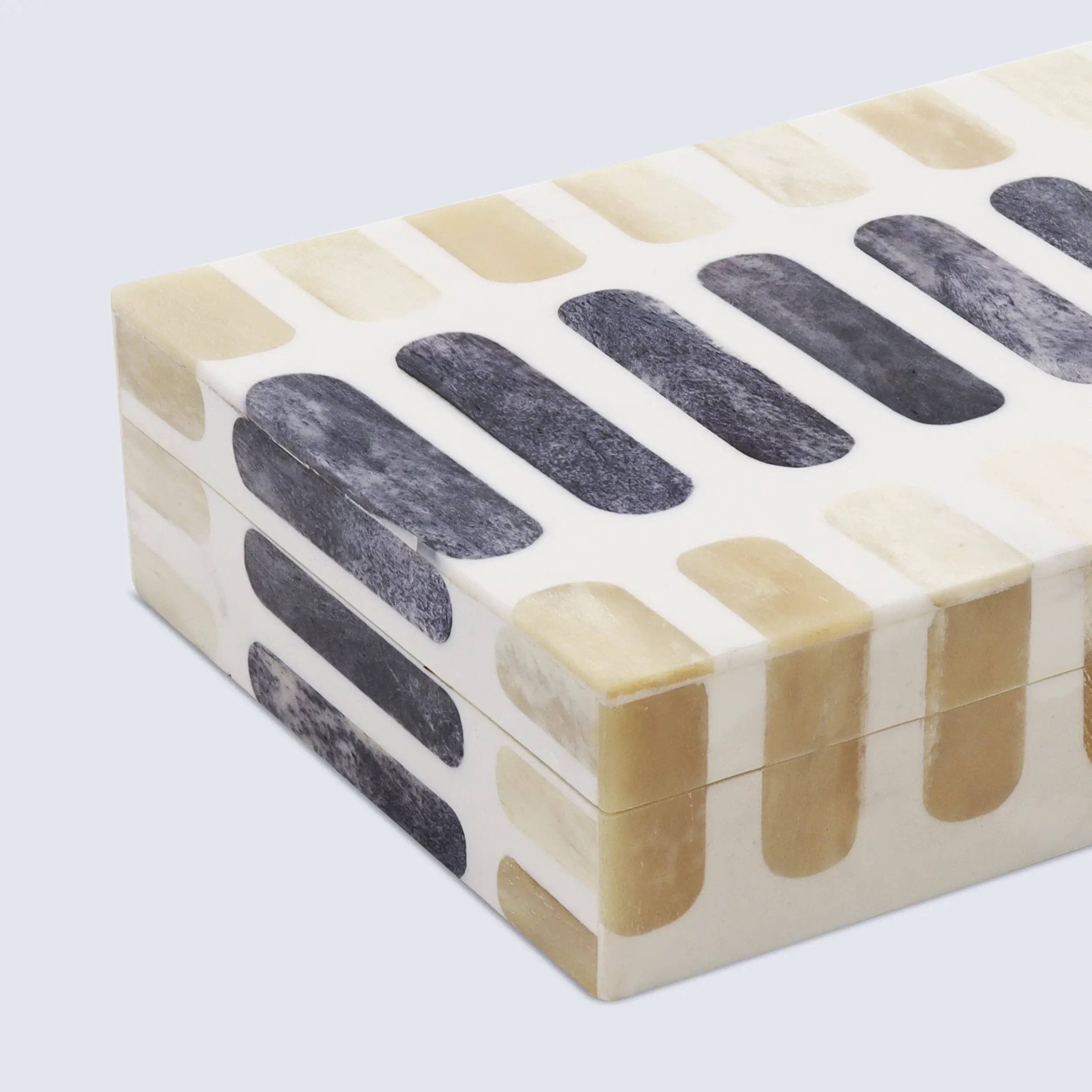 Patisserie Caramel Bone & Resin Inlay Decorative Storage Box - 7 Sizes