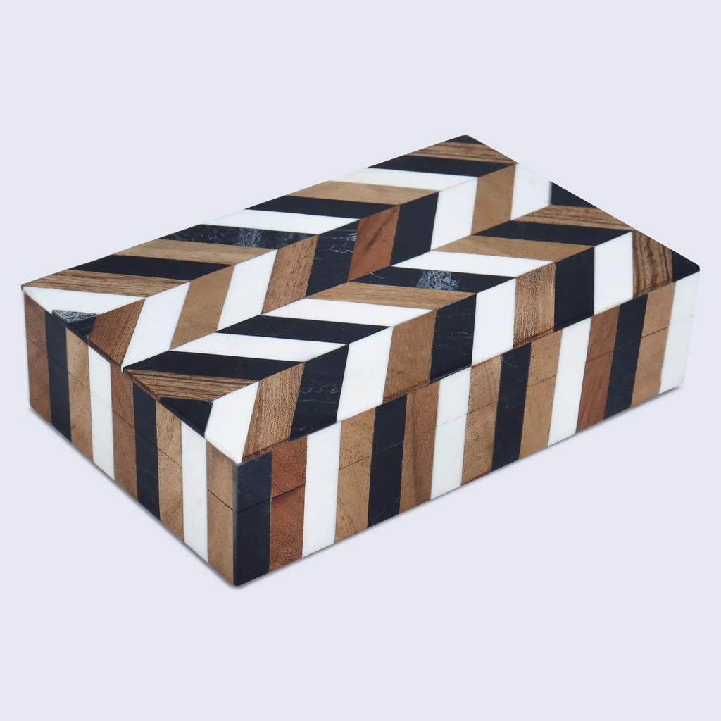 Marquet Cosmo Resin & Wood Inlay Decorative Storage Box - 8 Sizes