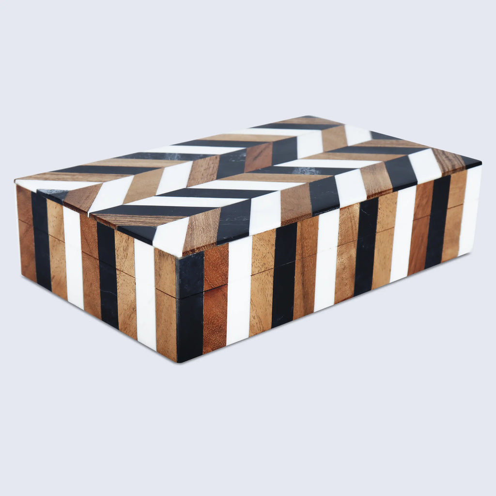 Marquet Cosmo Resin & Wood Inlay Decorative Storage Box - 8 Sizes