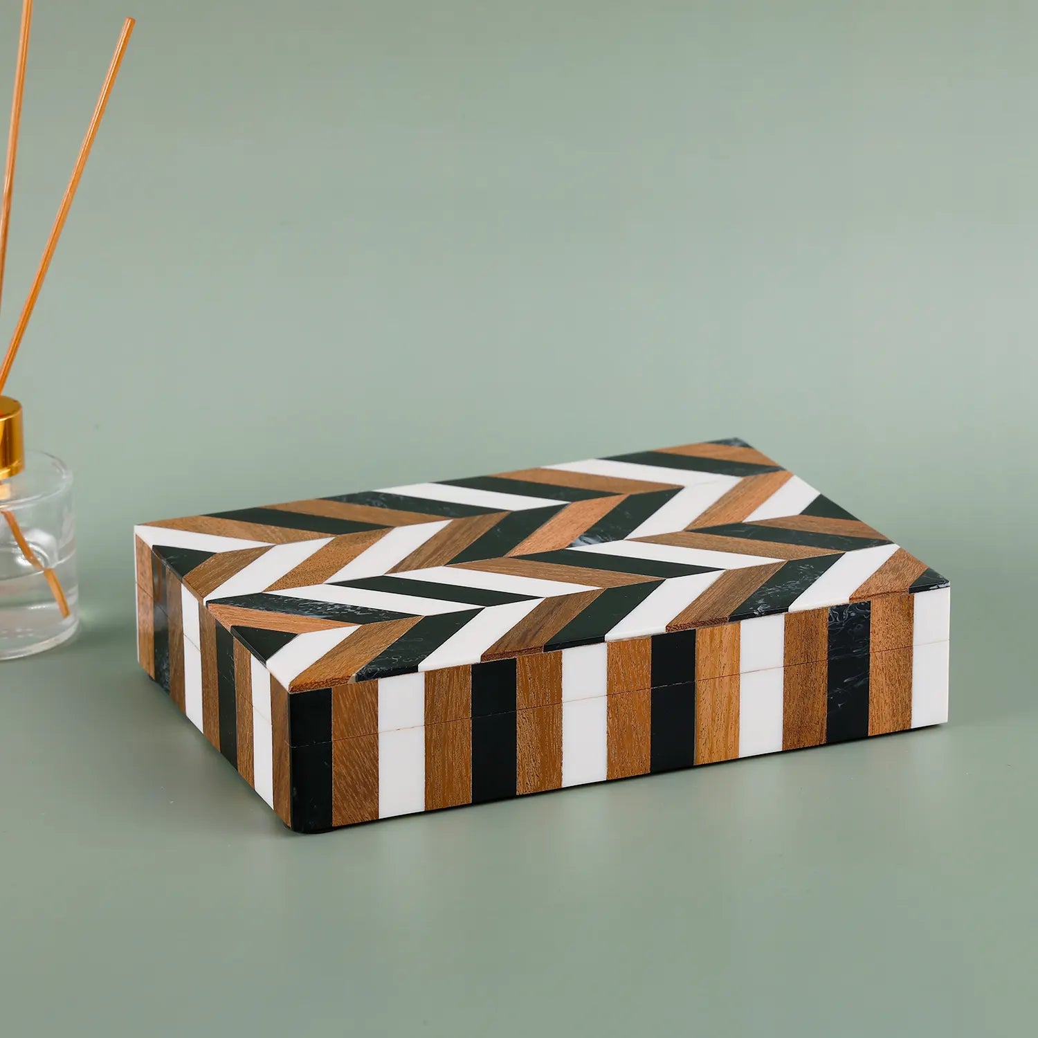 Marquet Cosmo Resin & Wood Inlay Decorative Storage Box - 8 Sizes