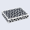 Zellij Pattern Decorative Storage Box, Resin Inlay in 7 Sizes, Black & White