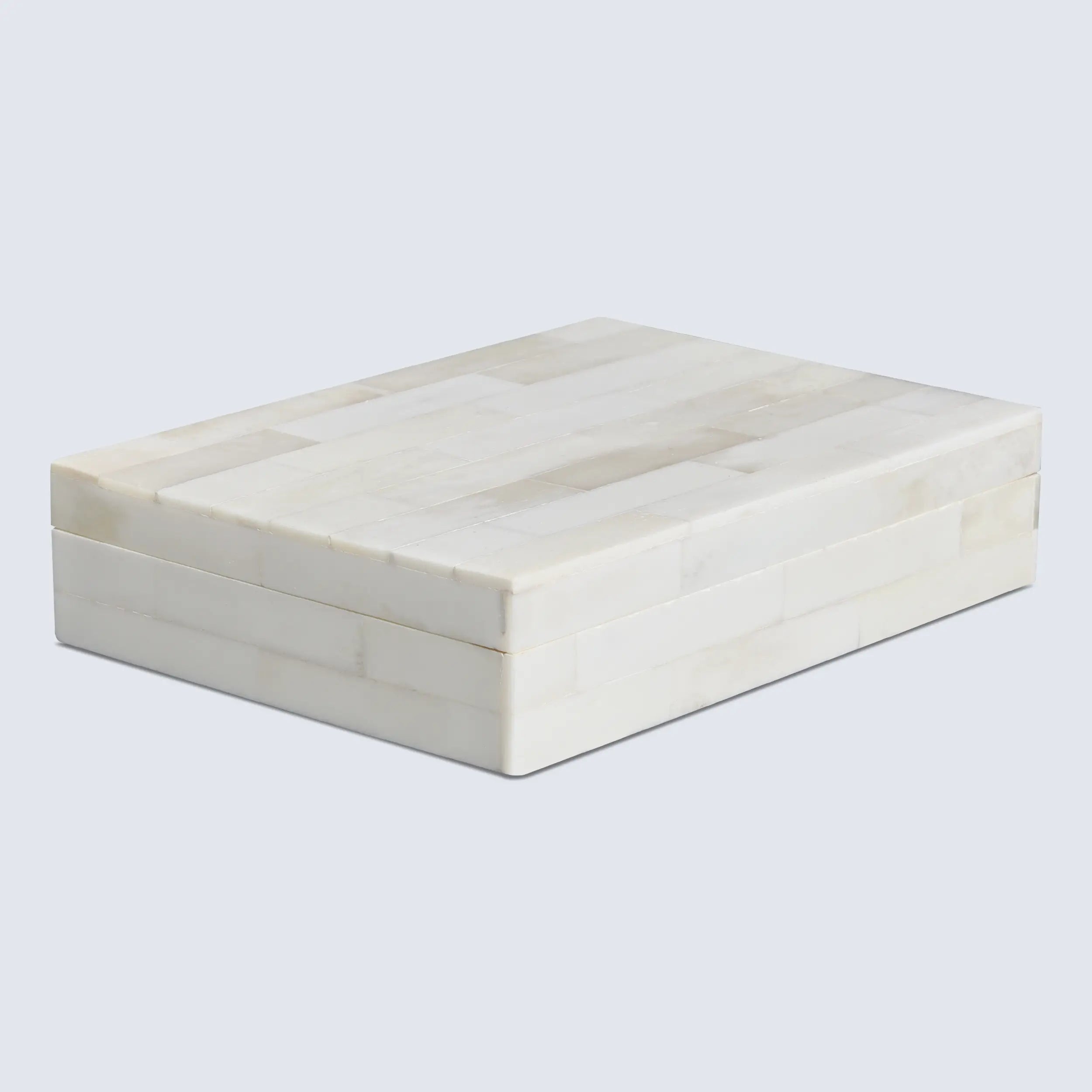 Plain Decorative Storage Box, Bone Inlay in 8 Sizes, White
