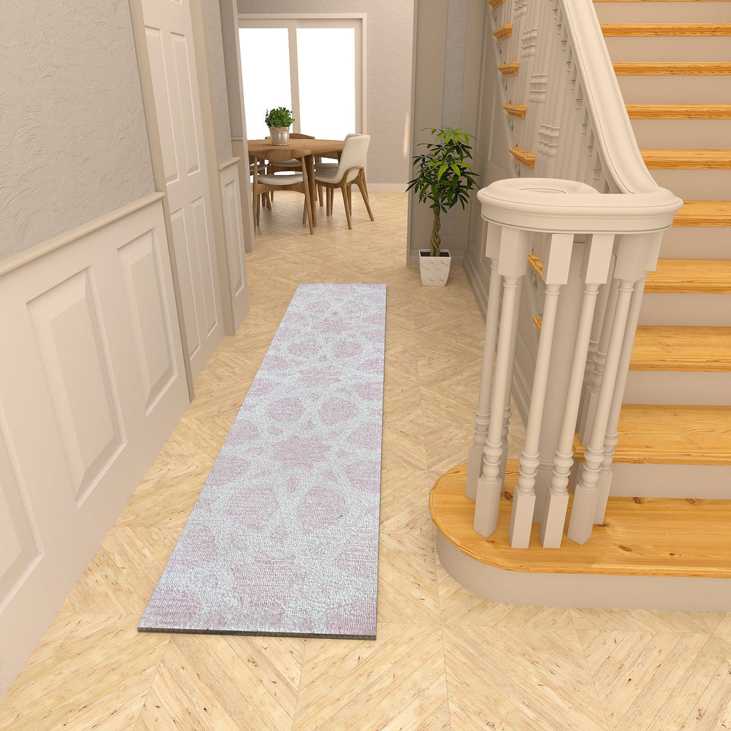 Premium Hand-Tufted Rug Made of 100% Wool  - Blush Zellig - 2x6 Feet