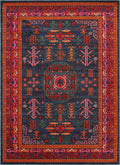 Cleveland Colorful Traditional Area Rug - Teal, Aqua, Navy
