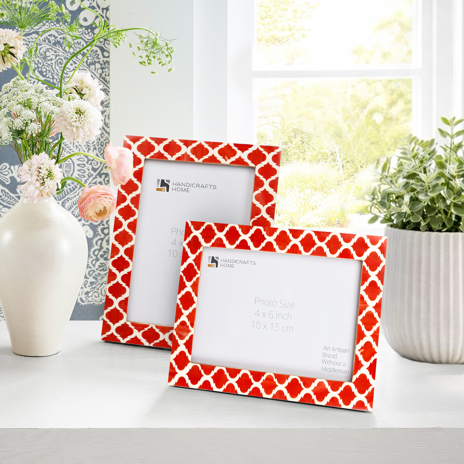 Picture Frames Casablanca Pimienta Pattern Resin Inlay Collection in 3 Sizes, Pack of 2