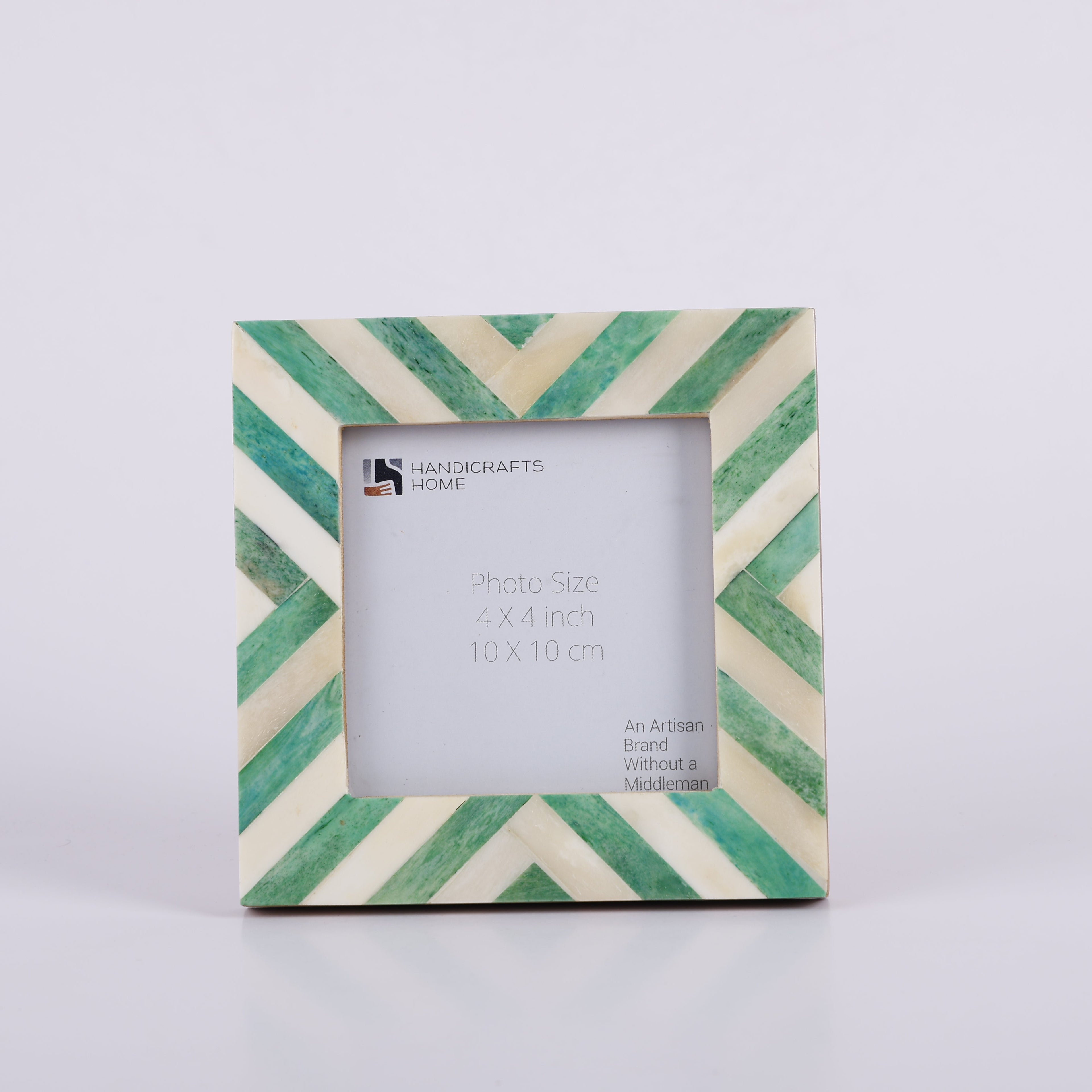Picture Frames Chevron Pattern Bone Inlay Collection in 29 Sizes, Green