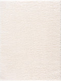Faina Solid Cream Shag Washable Area Rug - Clearance