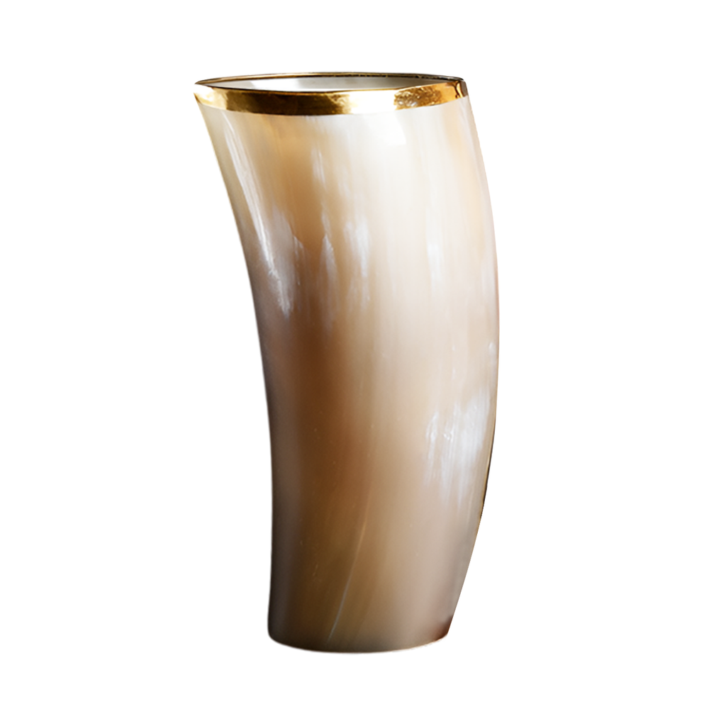 Horn Drinking Glasses - Holds Upto 10 oz, Metallic Finish
