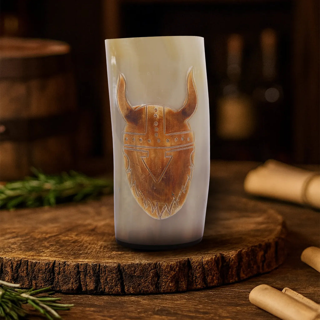 Horn Drinking Glasses - Holds Upto 10 oz, Skull Craft
