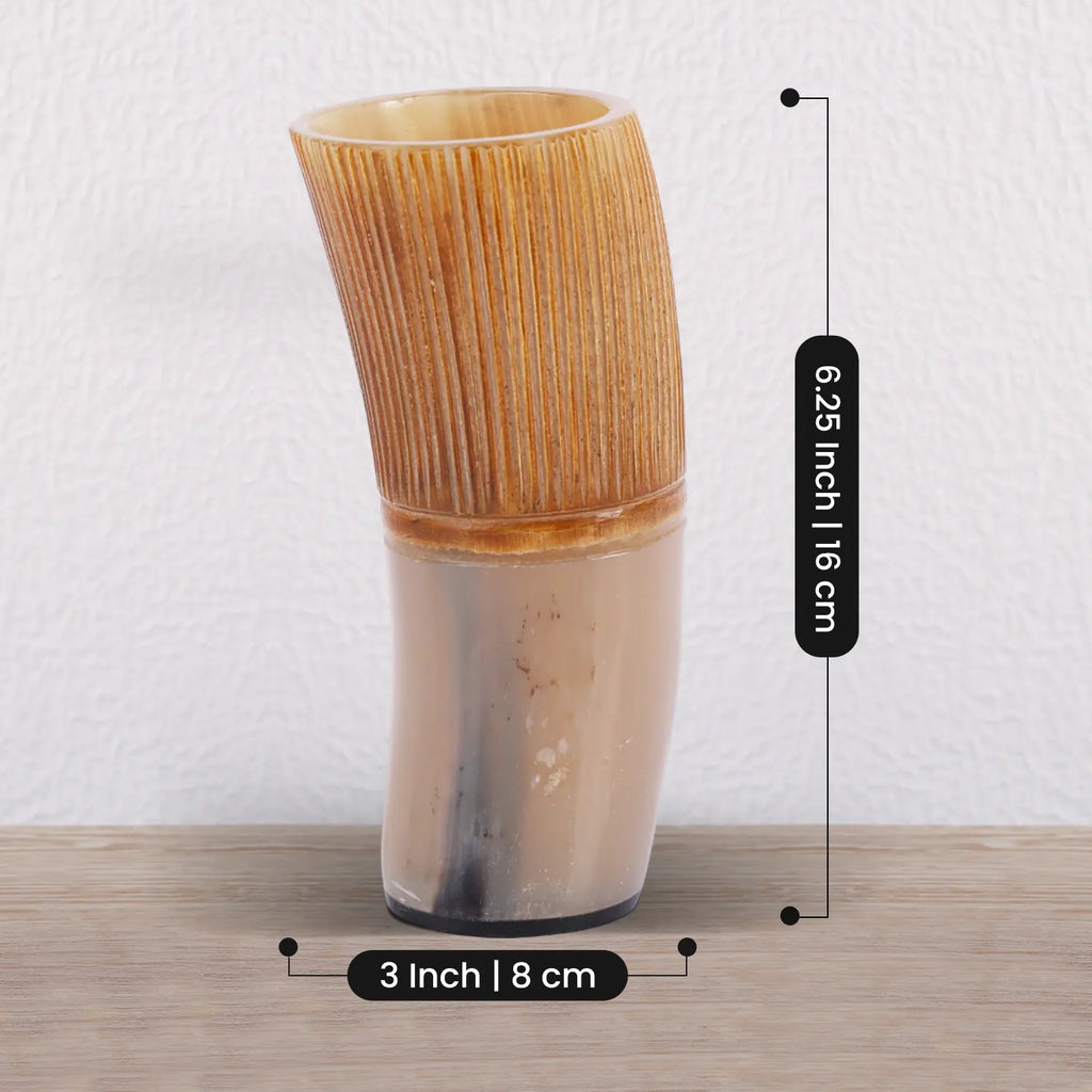 Horn Drinking Glasses - Holds Upto 10 oz, Striped