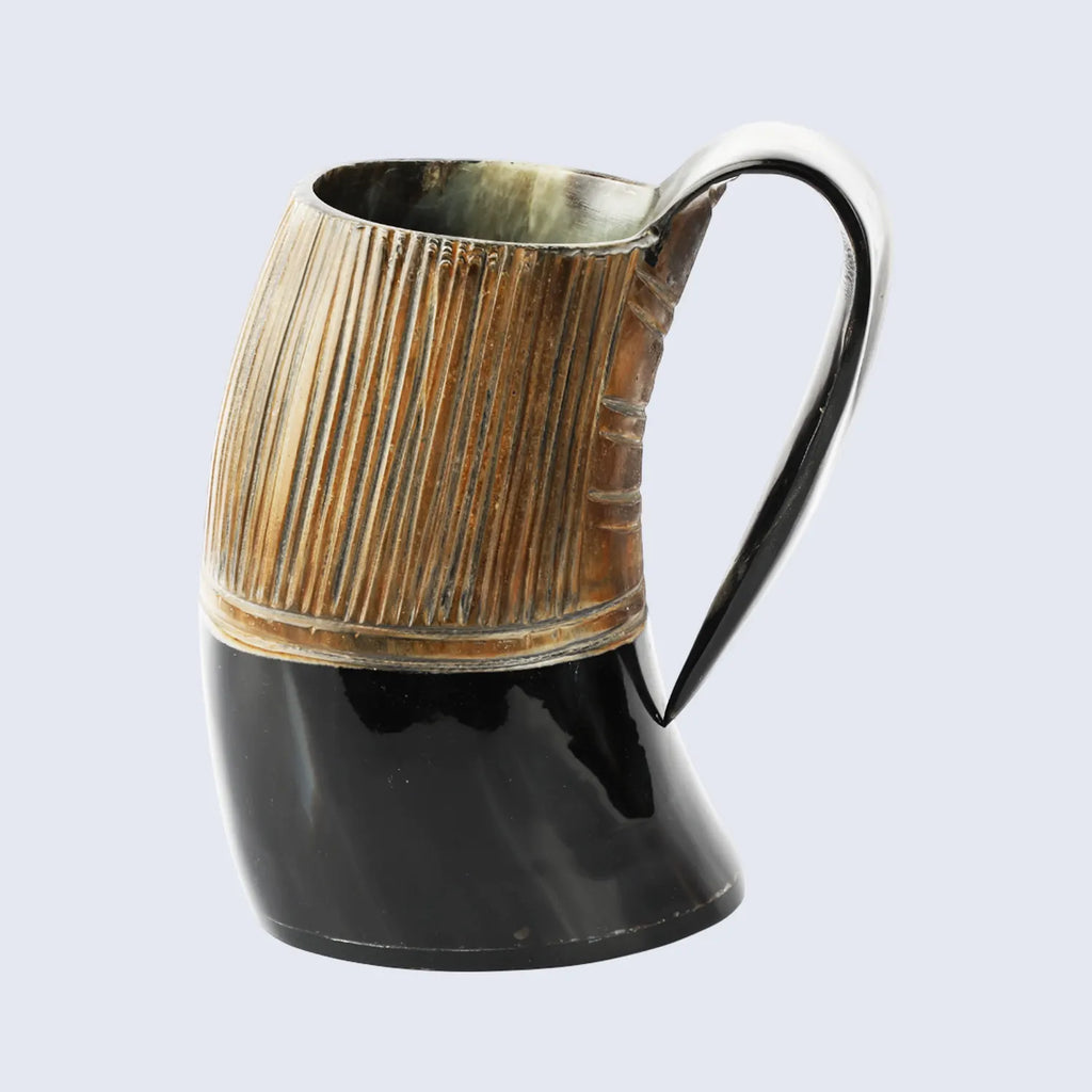 Horn Whiskey Mugs - Holds Upto 6.5 oz, Striped