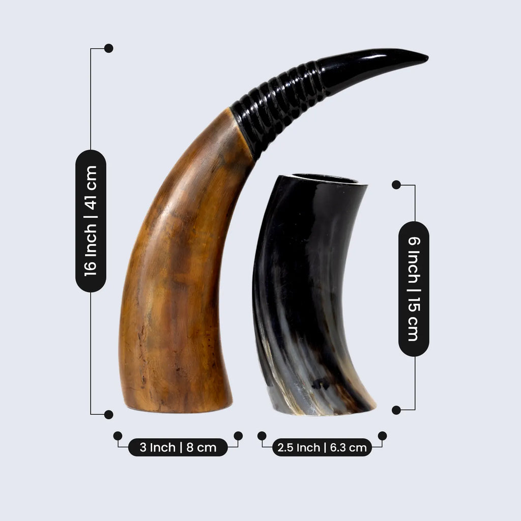 Drinking Horn with Stand - Holds Upto 16 oz, Auger