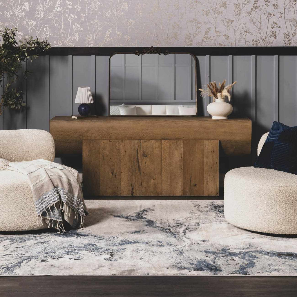 Kirkland Dark Blue Marble Rug