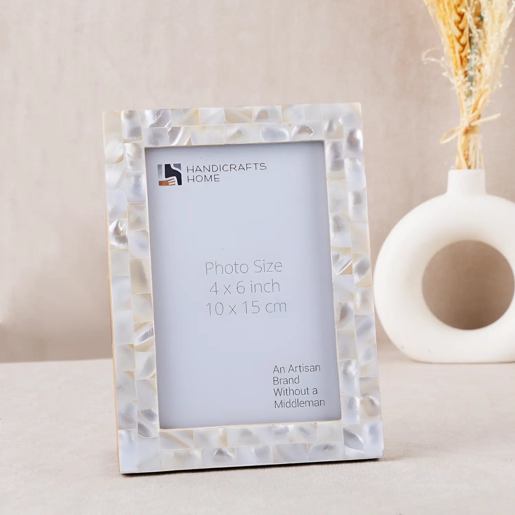 Picture Frames Mother of Pearl Collection in 27 Sizes, White