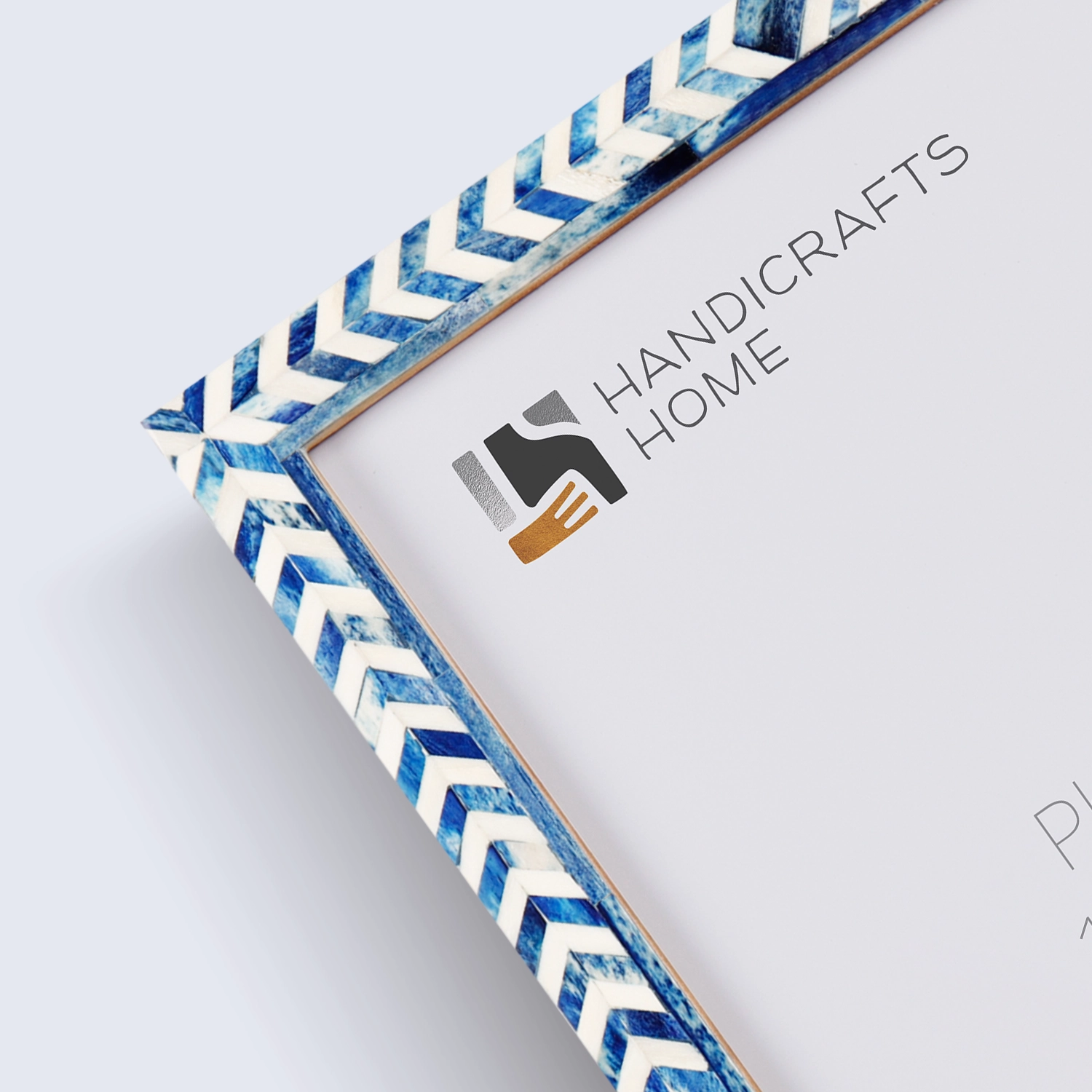 Picture Frames Taj Pattern Bone Inlay Collection in 27 Sizes, Blue