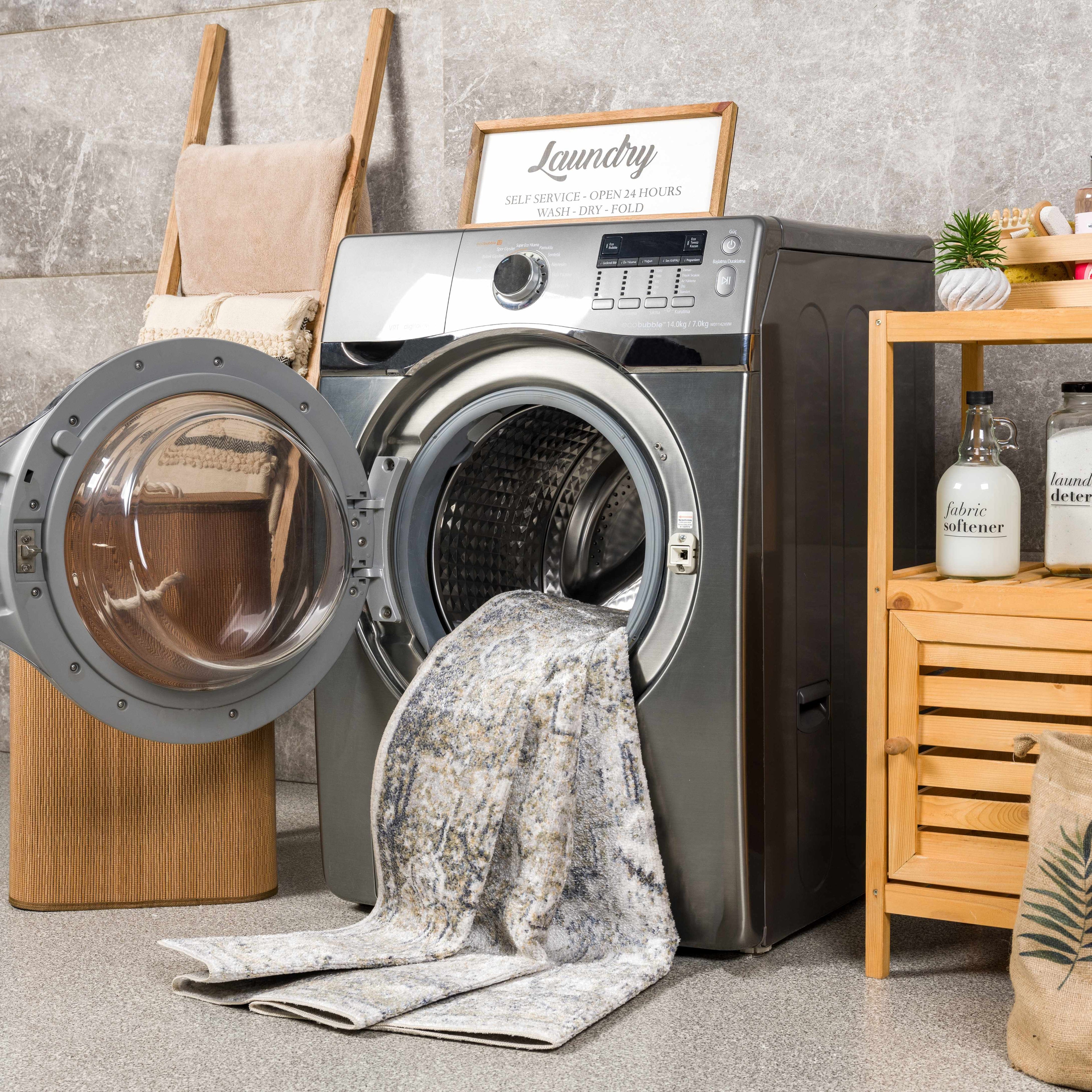 Hera Olive Boutique Washable Rug