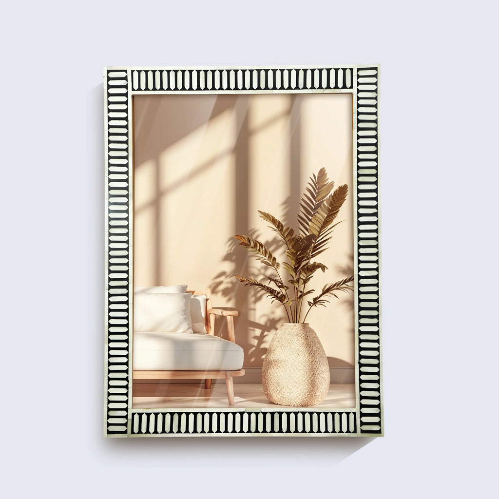 Make To Order Handmade Bone & Resin Inlay Wall Hanging Mirror Frame – 40x30