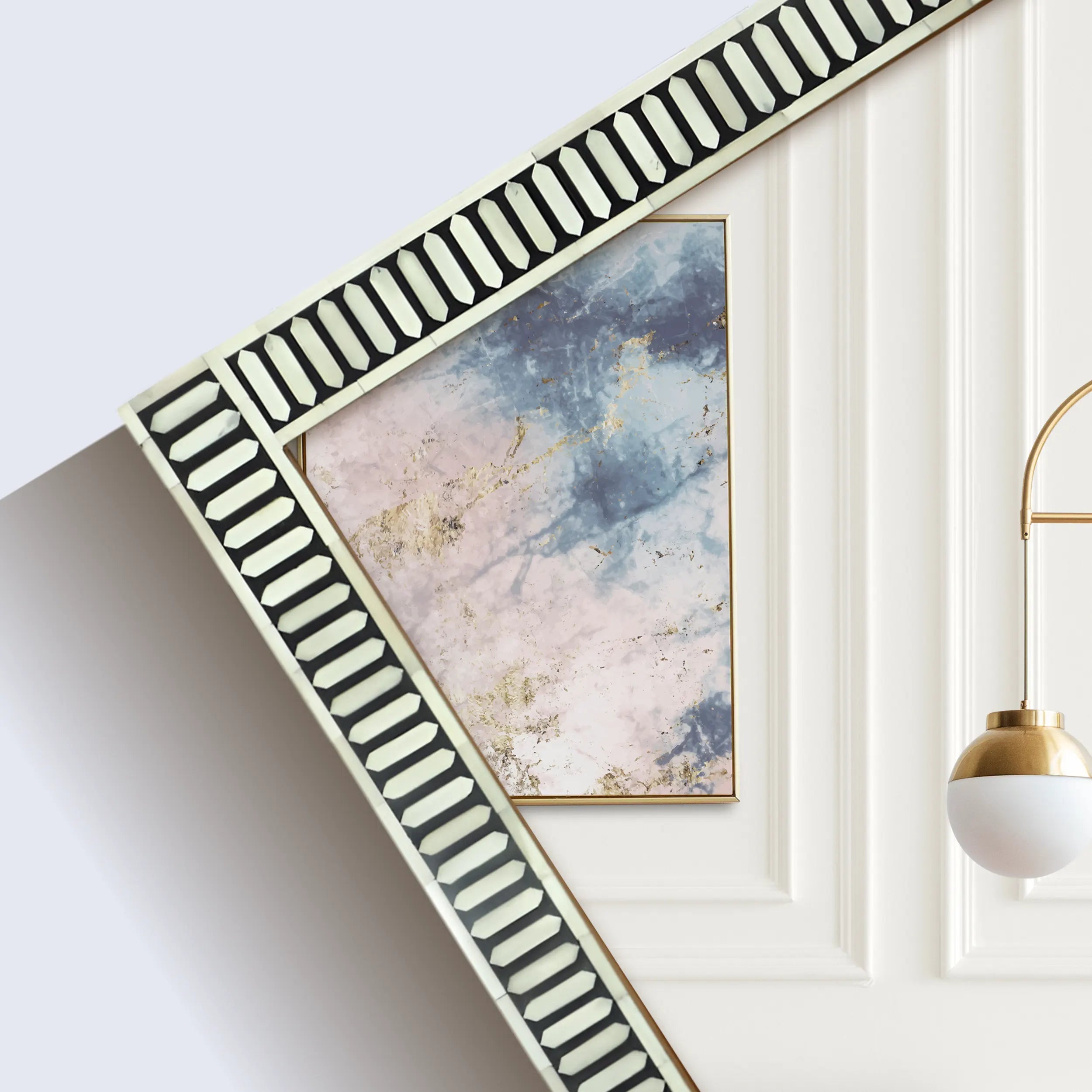 Make To Order Handmade Bone & Resin Inlay Wall Hanging Mirror Frame – 40x30