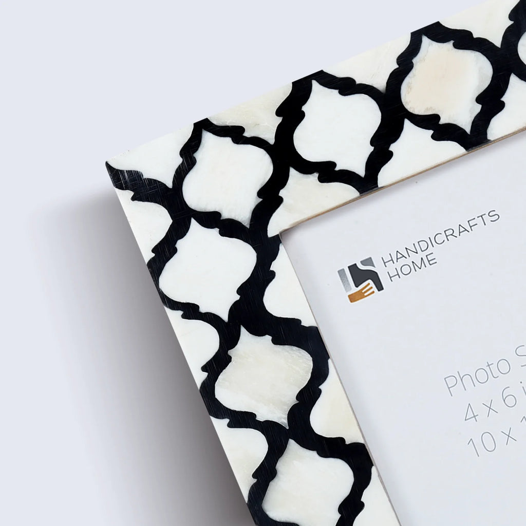Picture Frames Moroccan Pattern Bone & Resin Inlay Collection in 5 Color Options | 1.5" Border Width