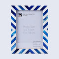 Picture Frames Chevron Pattern Bone Inlay Collection in 29 Sizes, Blue
