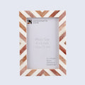 Picture Frames Chevron Pattern Bone Inlay Collection in 29 Sizes, Brown