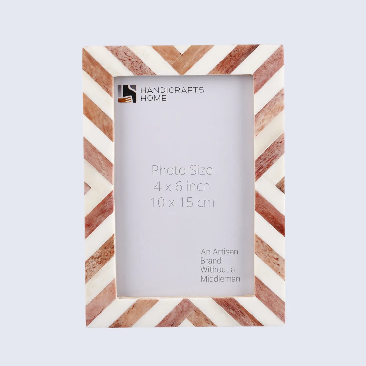 Picture Frames Chevron Pattern Bone Inlay Collection in 29 Sizes, Brown