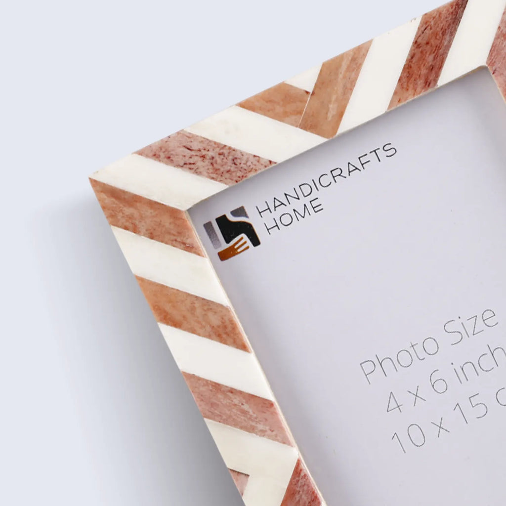 Picture Frames Chevron Pattern Bone Inlay Collection in 29 Sizes, Brown