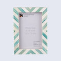 Picture Frames Chevron Pattern Bone Inlay Collection in 29 Sizes, Green