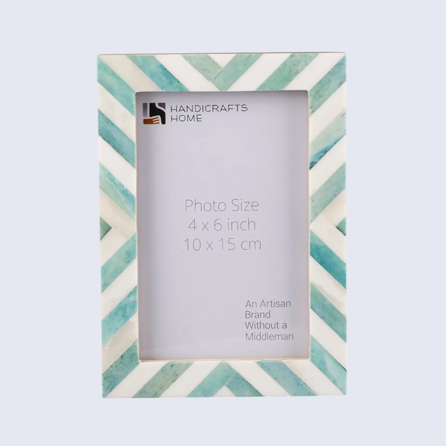 Picture Frames Chevron Pattern Bone Inlay Collection in 29 Sizes, Green