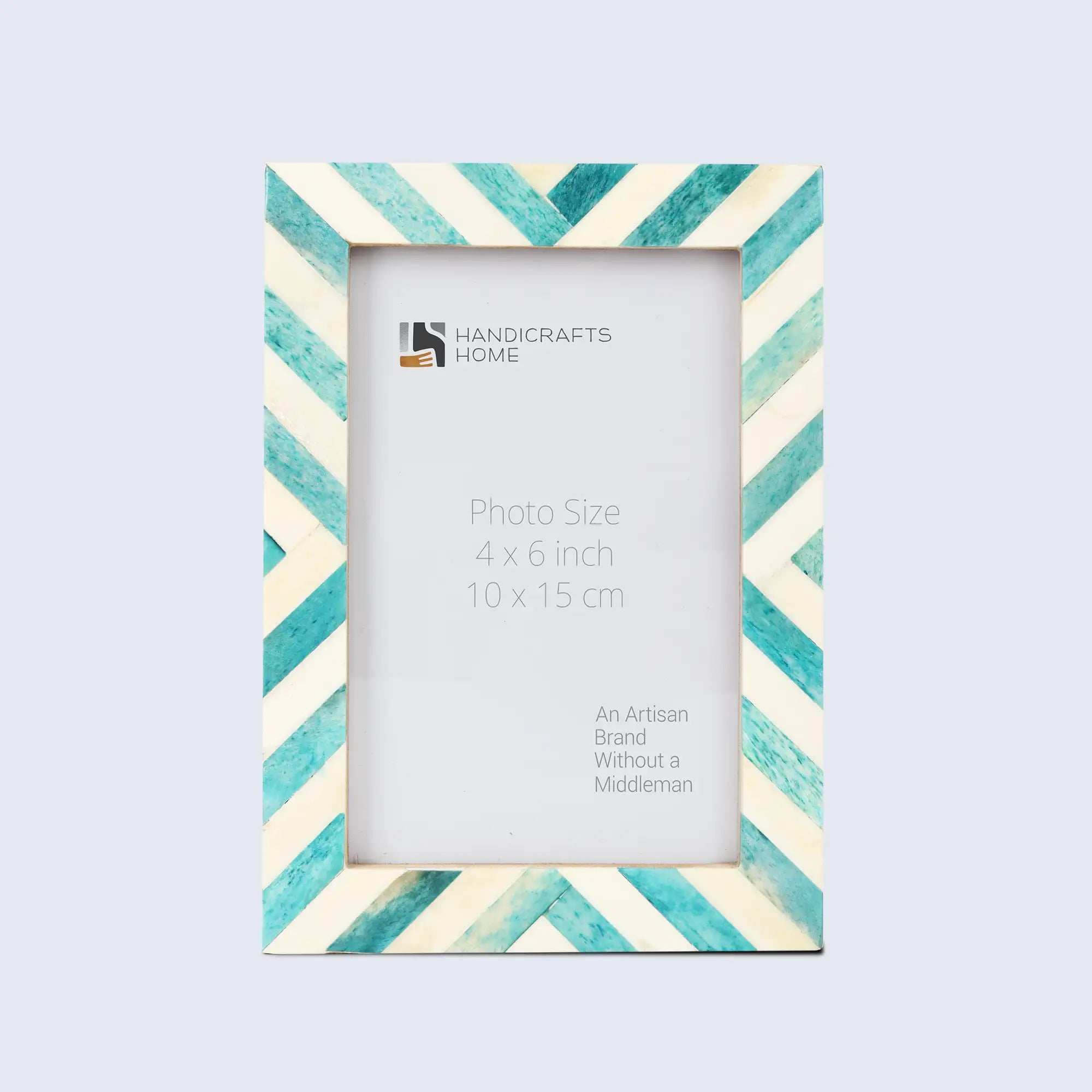 Picture Frames Chevron Pattern Bone Inlay Collection in 29 Sizes, Green