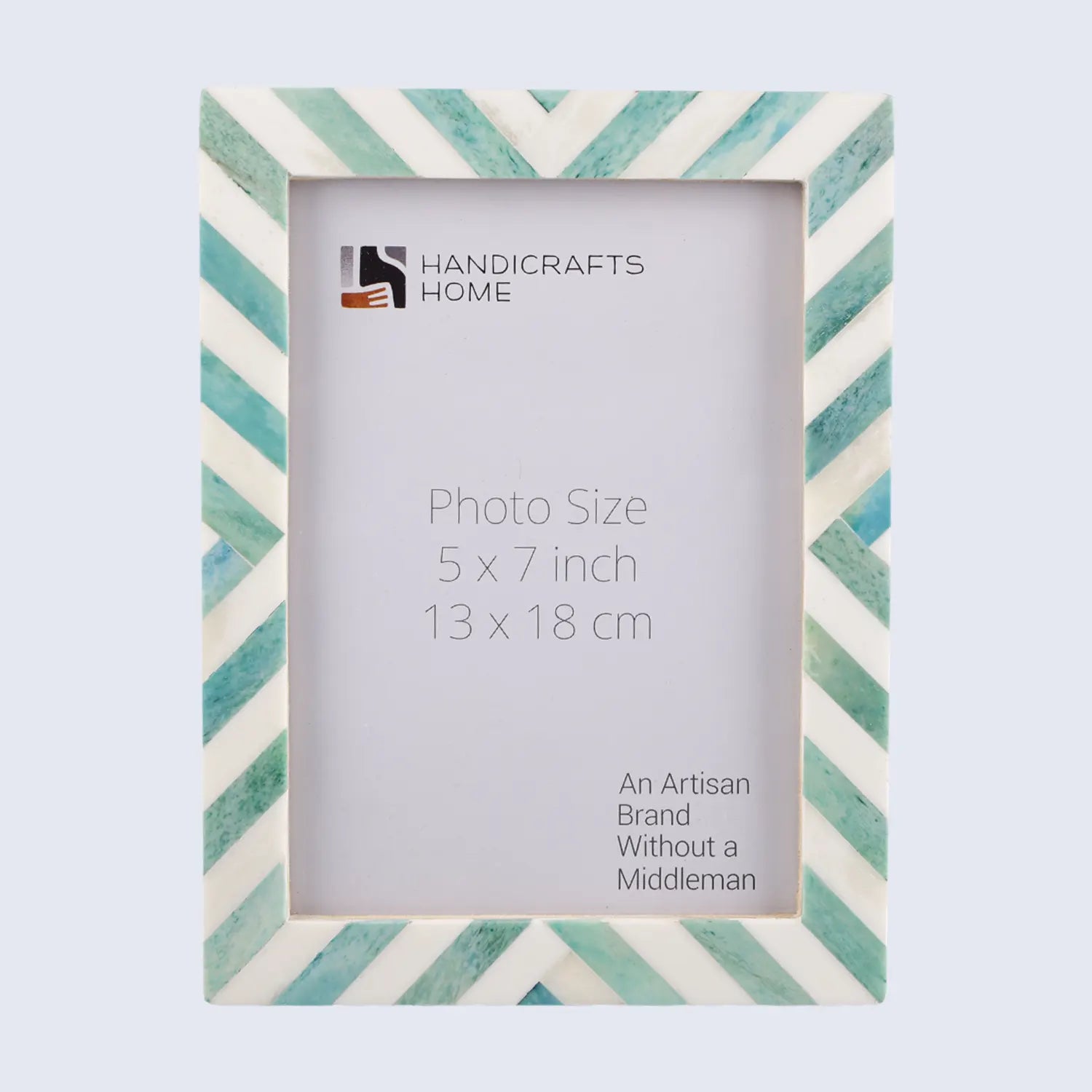 Picture Frames Chevron Pattern Bone Inlay Collection in 29 Sizes, Green