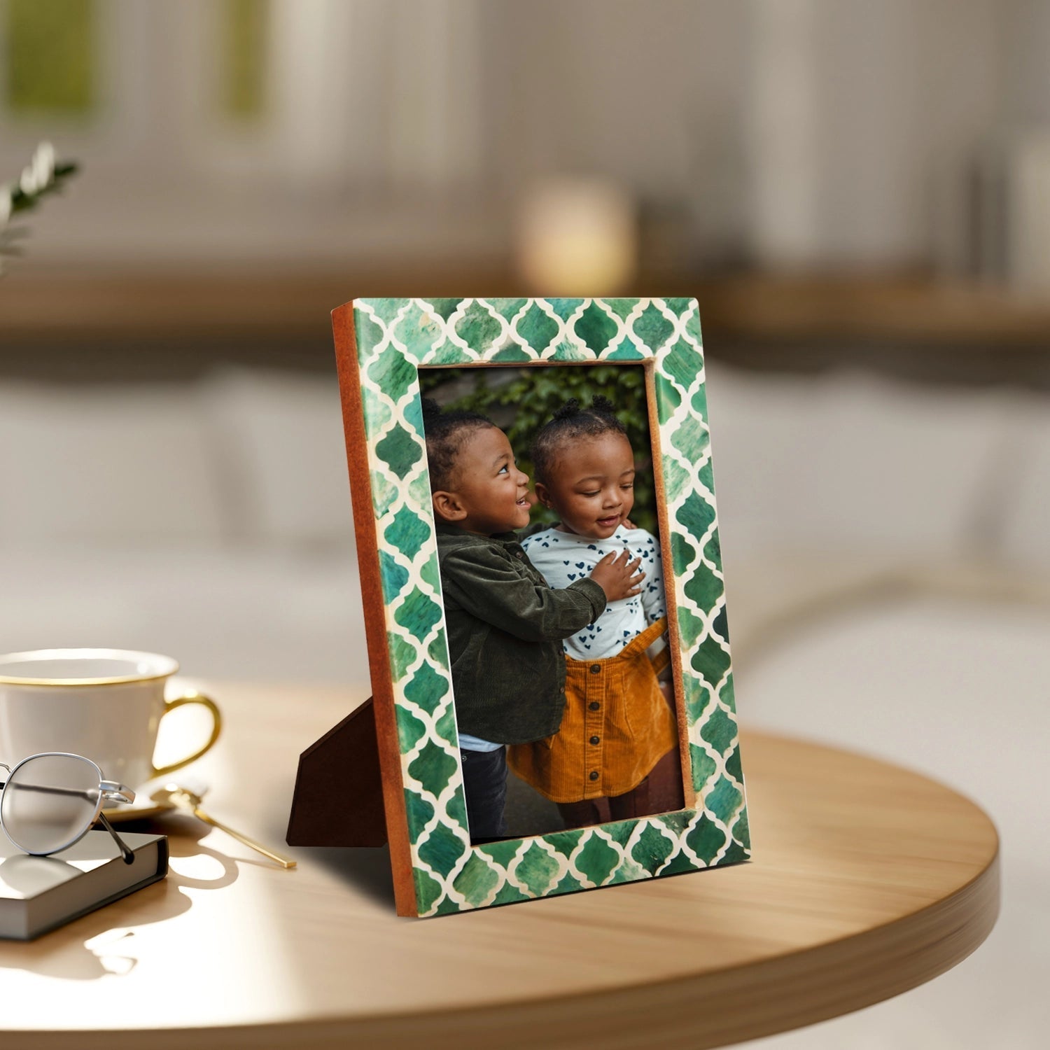 Picture Frames Casablanca Verde Pattern Resin Inlay Collection in 3 Sizes, Pack of 2