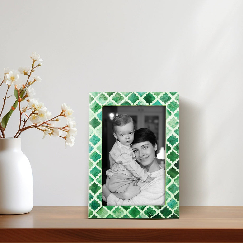 Picture Frames Casablanca Verde Pattern Resin Inlay Collection in 3 Sizes, Pack of 2