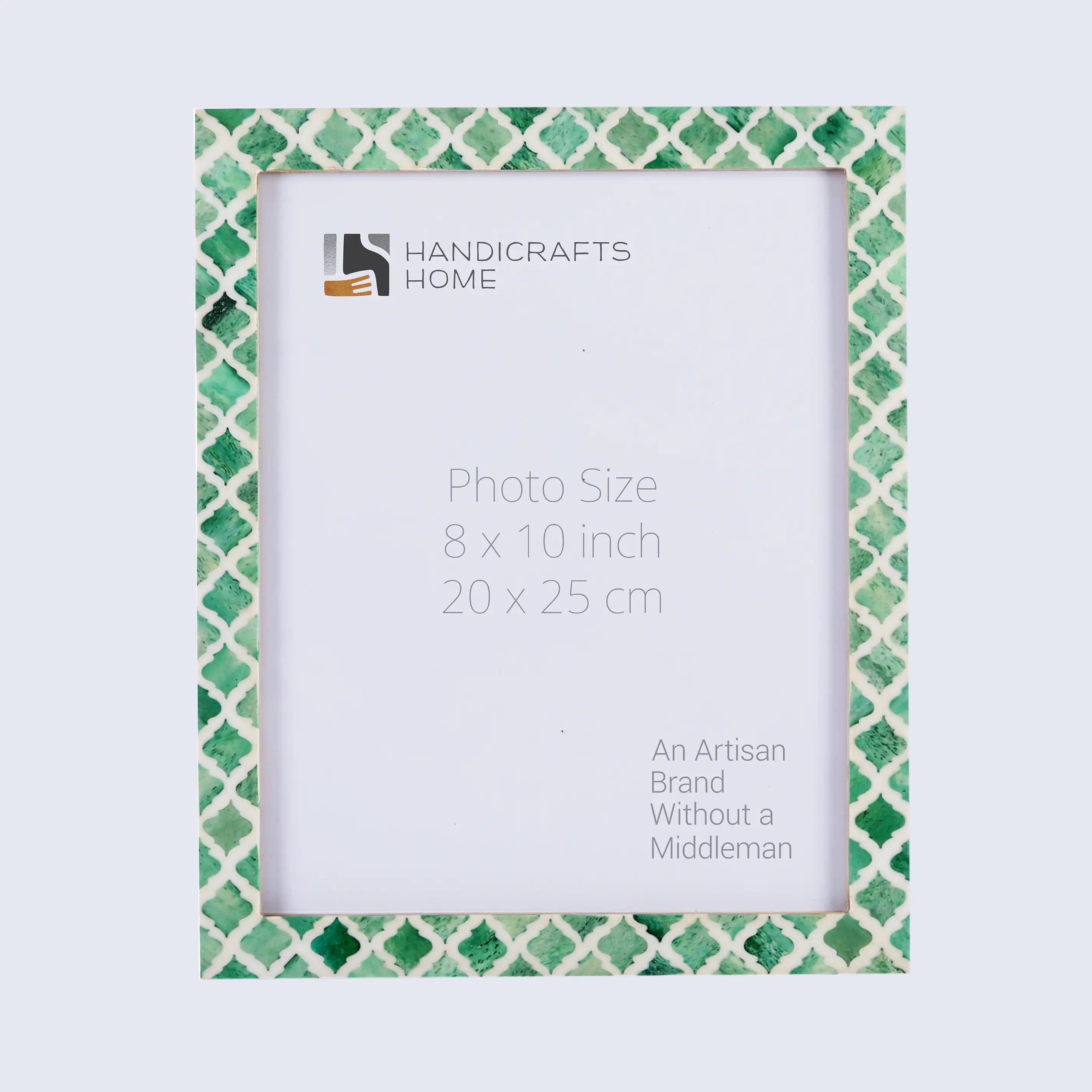 Picture Frames Moroccan Pattern Bone & Resin Inlay Collection in 27 Sizes, Green