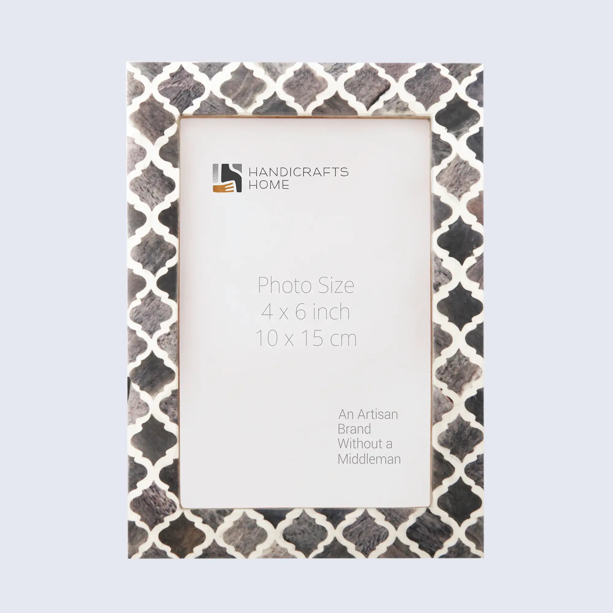 Picture Frames Moroccan Pattern Bone & Resin Inlay Collection in 27 Sizes, Grey