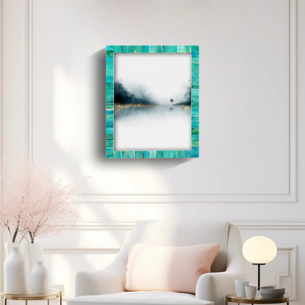 Poster Picture Frame Classic Pattern Bone Inlay Collection in 5 Sizes, Green