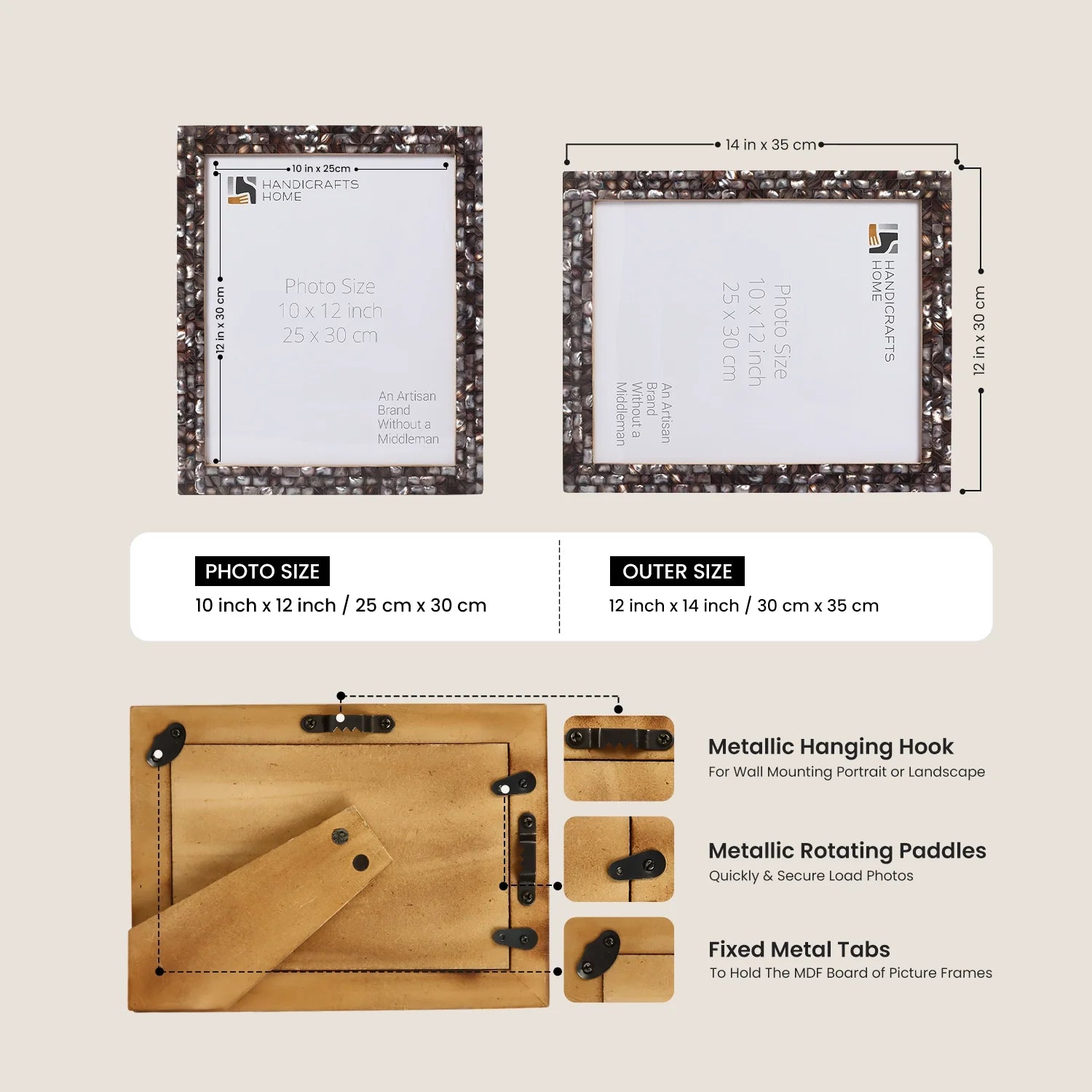 Mother of Pearl Poster Picture Frame Grey, 2 Sizes