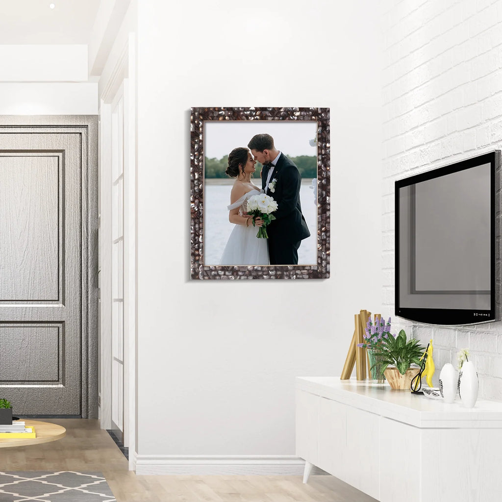 Picture Frames Mother of Pearl Collection in 27 Sizes, Grey