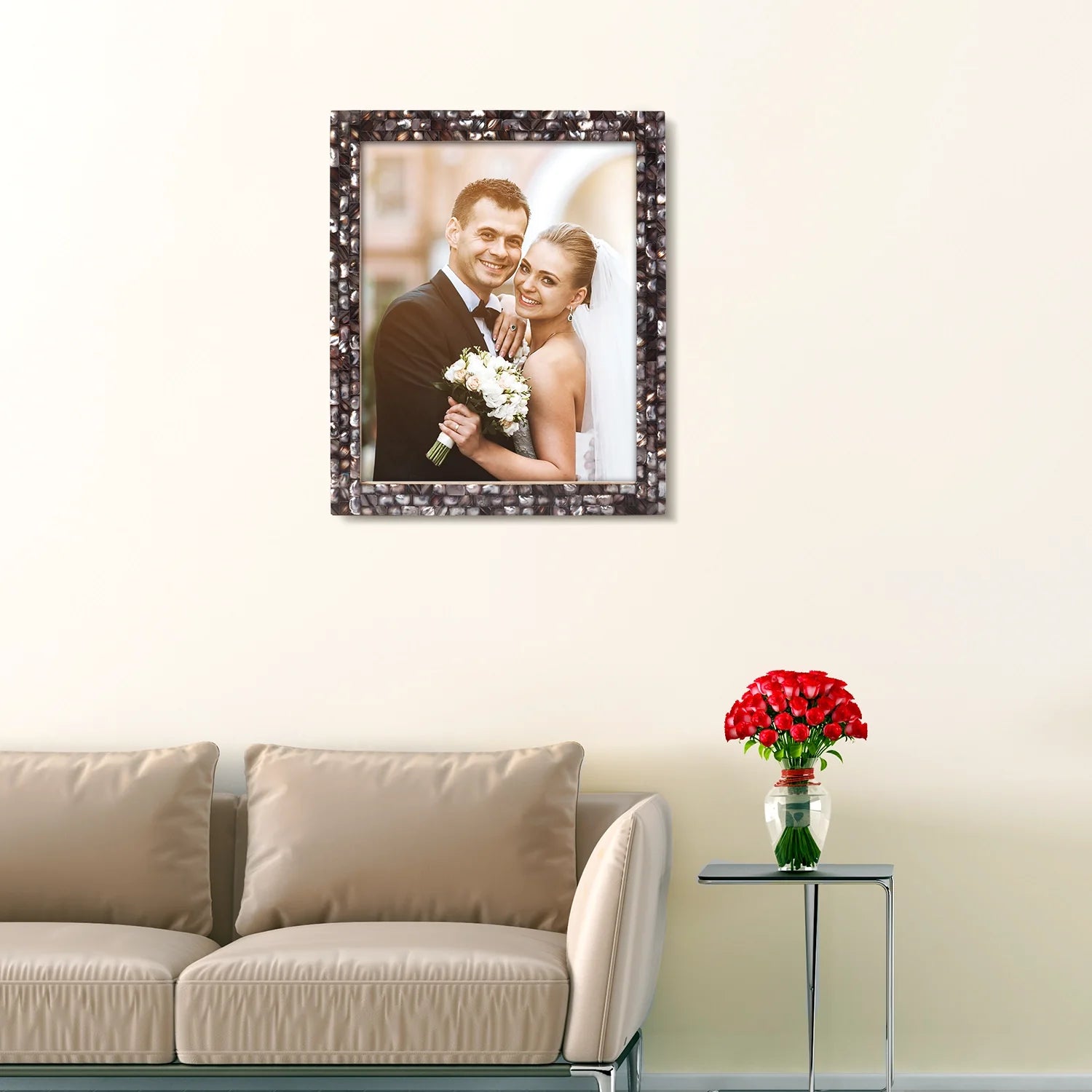 Picture Frames Mother of Pearl Collection in 27 Sizes, Grey