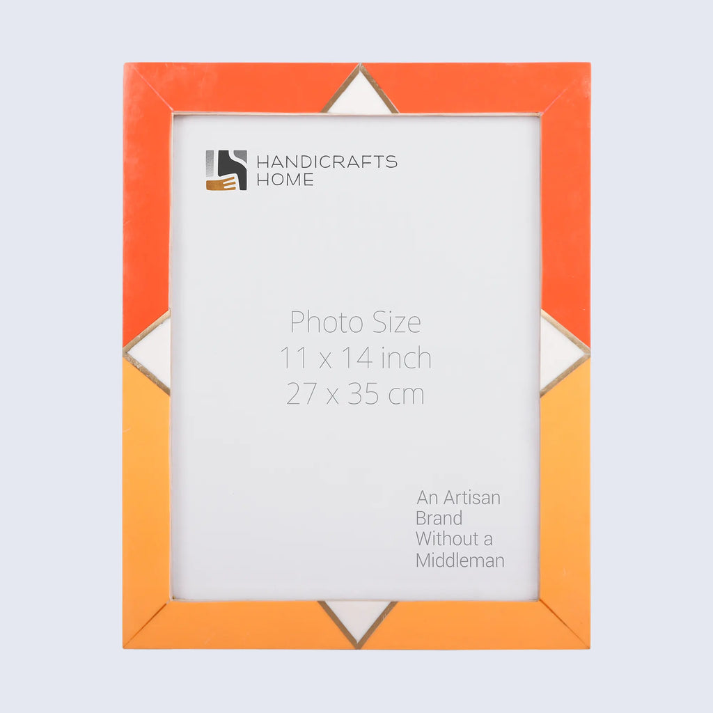 Picture Frames Menton Orange Pattern Resin Inlay Collection, Make to Order - 11x14