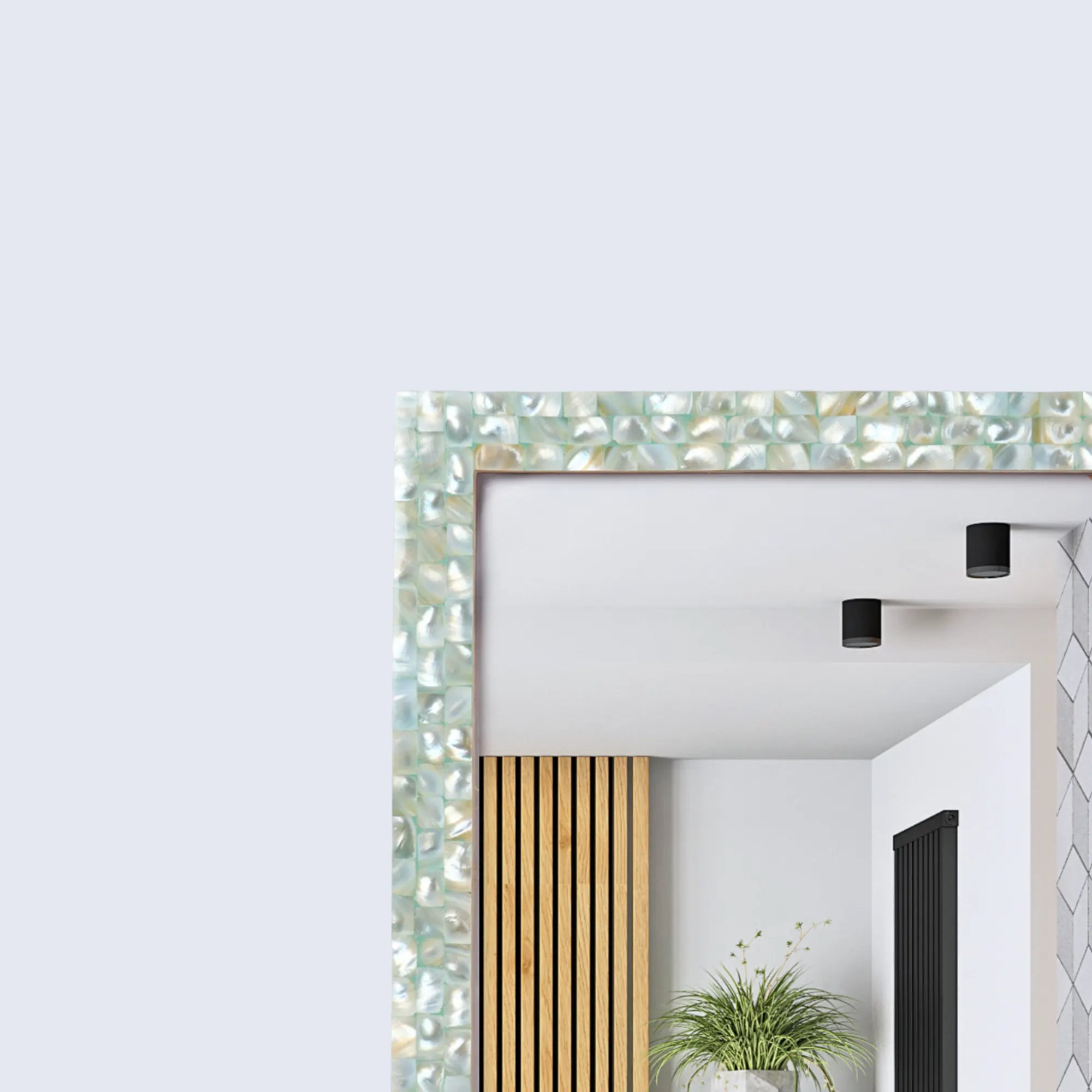 Make To Order Mother Of Pearl Green Mirror - 18x23 Inches