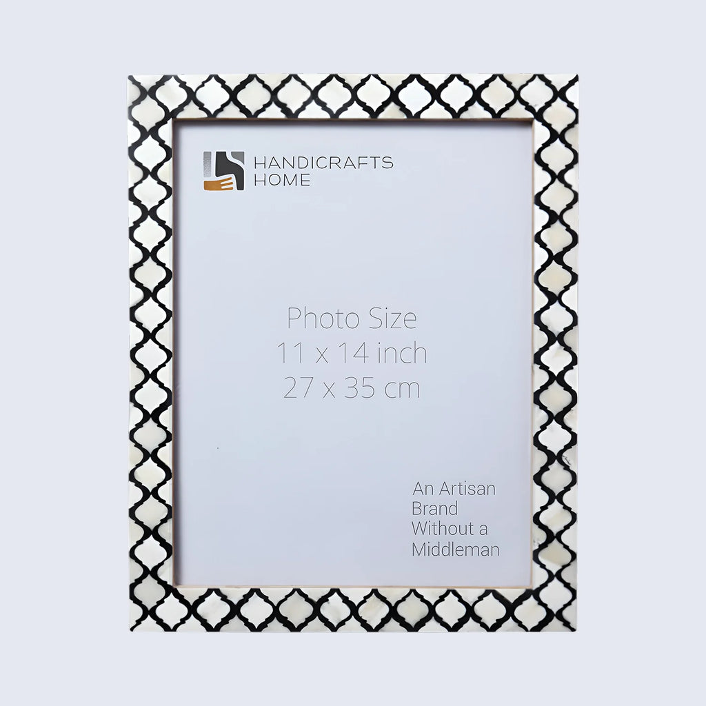 Poster Picture Frame Moroccan Bone & Resin Inlay Collection in 9 Sizes, Black