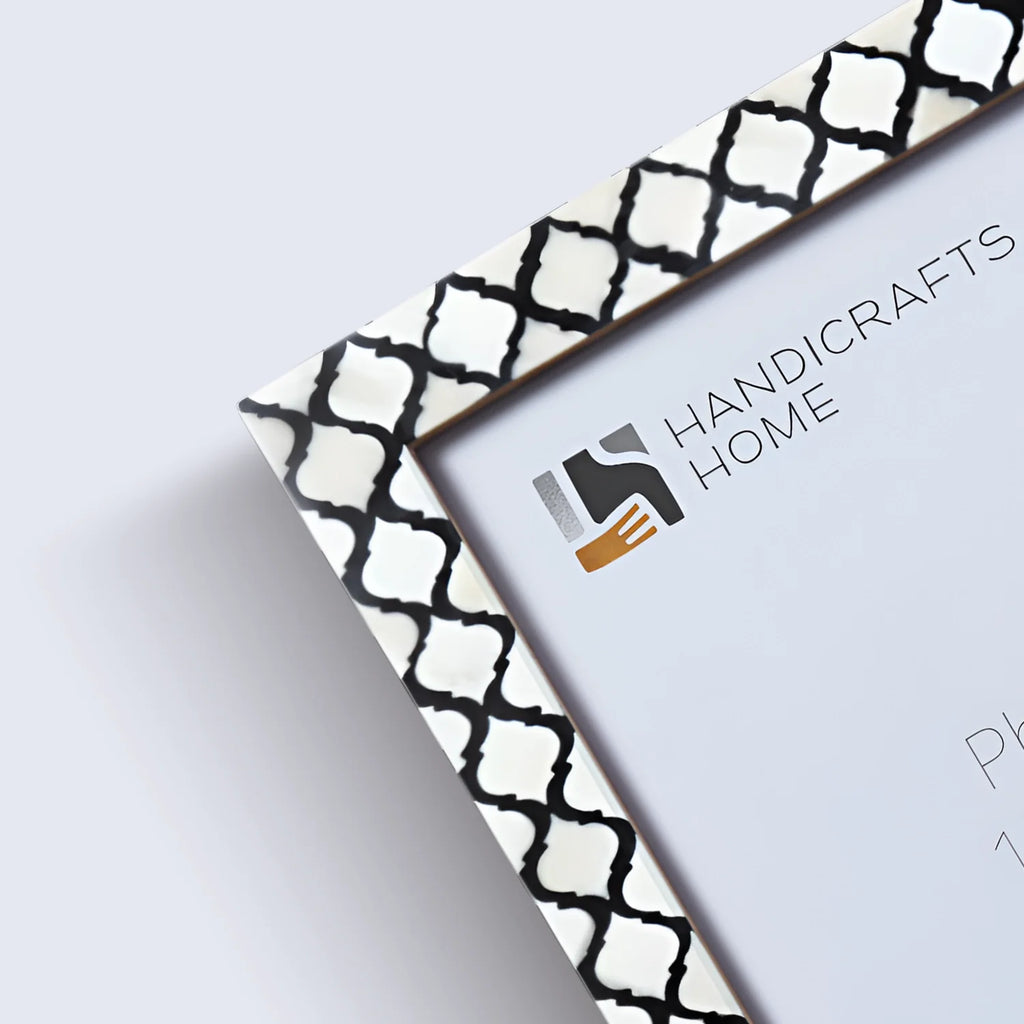 Poster Picture Frame Moroccan Bone & Resin Inlay Collection in 9 Sizes, Black