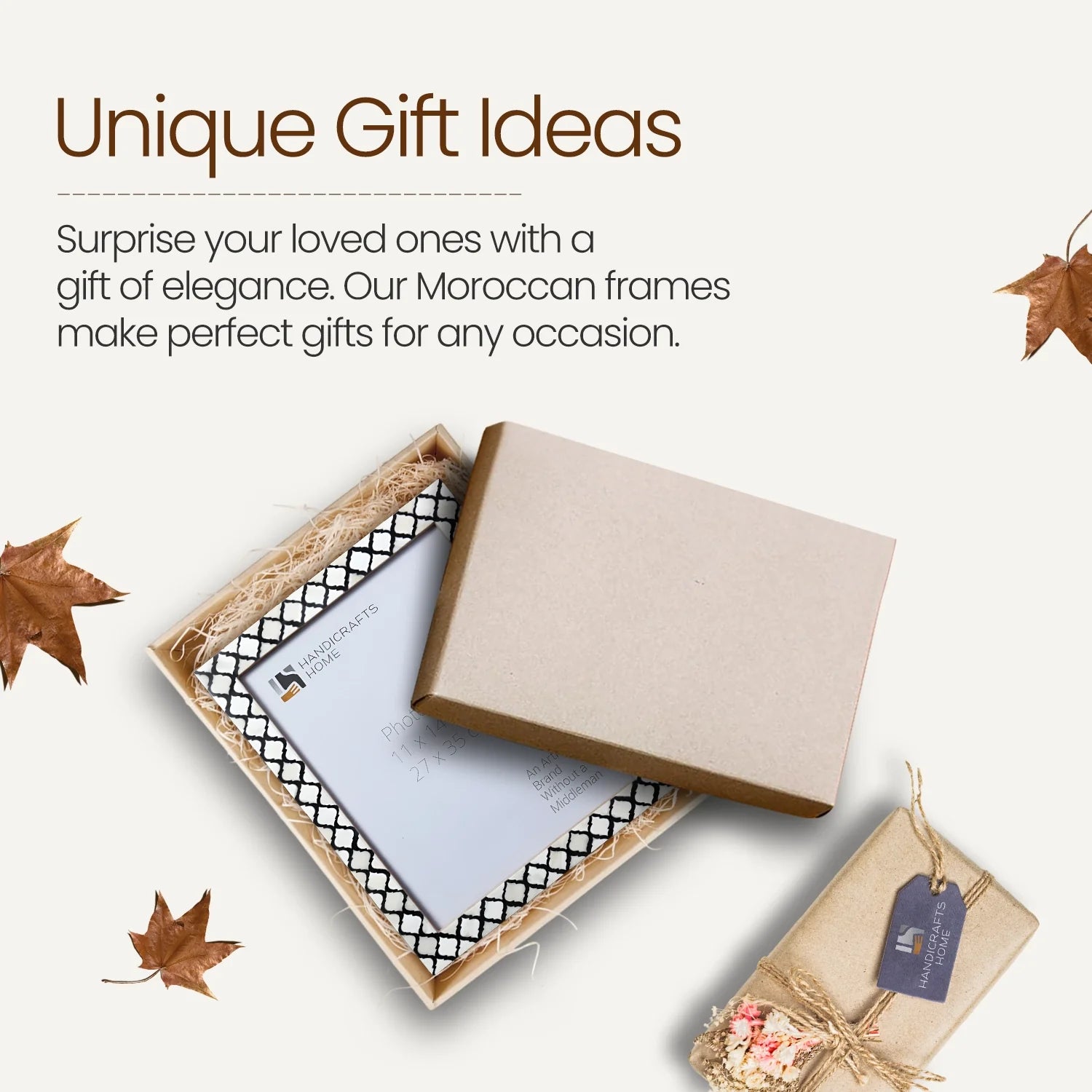 Poster Picture Frame Moroccan Bone & Resin Inlay Collection in 9 Sizes, Black