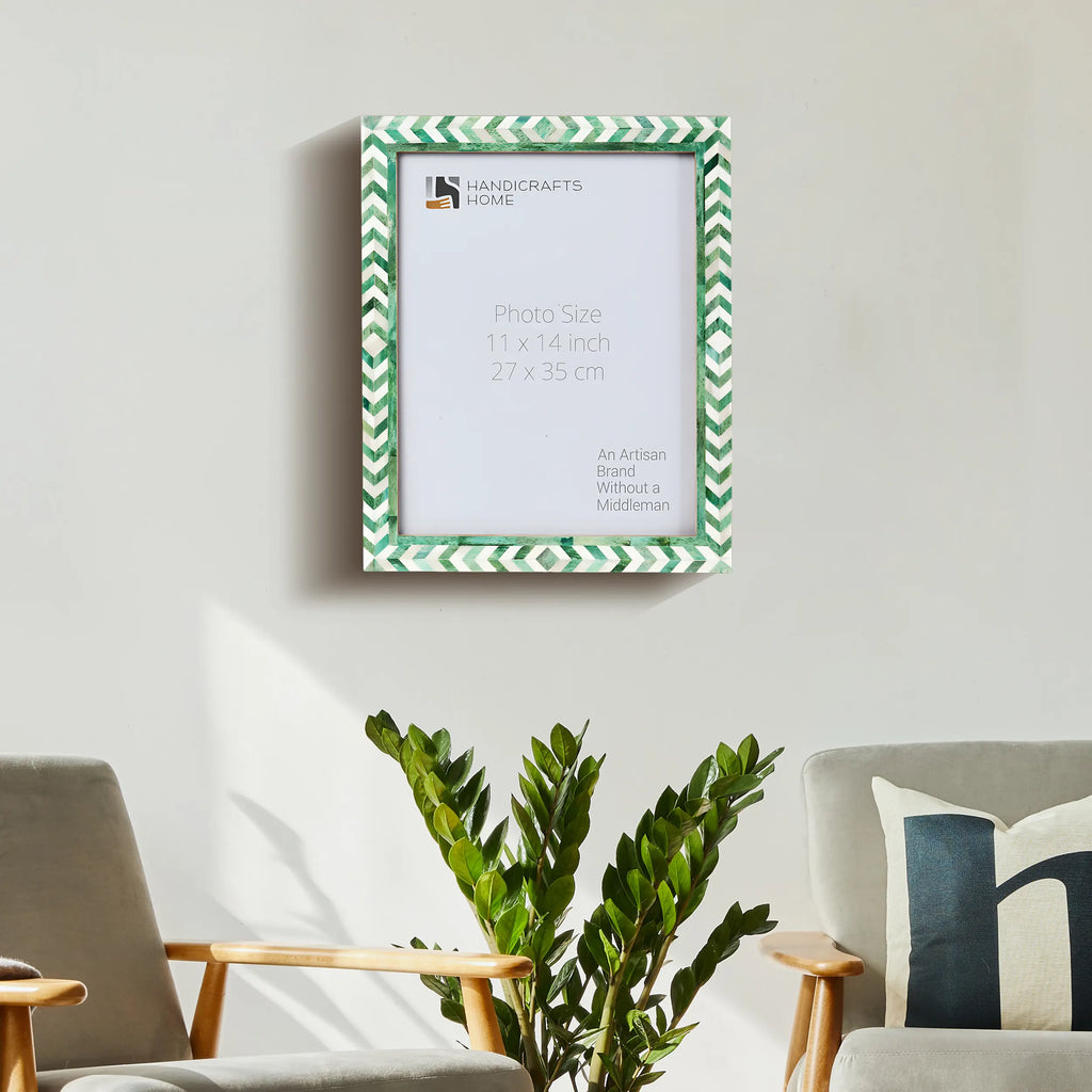 Poster Picture Frame Taj Bone Inlay in 6 Sizes, Green