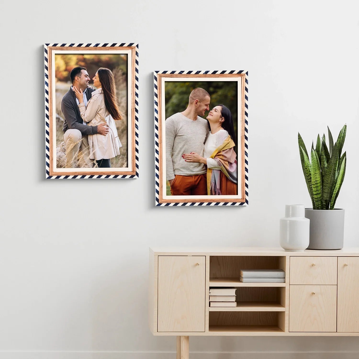 Marquet Bevel Picture Frames Pack of 2 Blue & White - Available in 5 Sizes