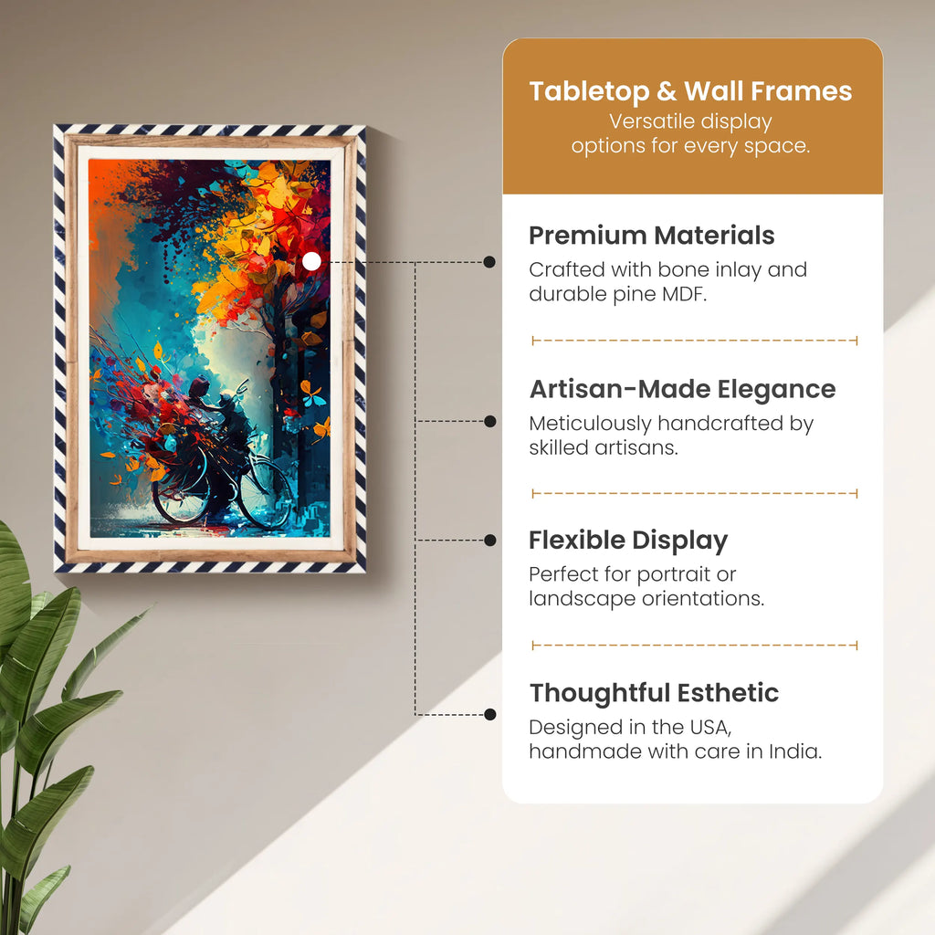 Marquet Bevel Picture Frames Pack of 2 Blue & White - Available in 5 Sizes