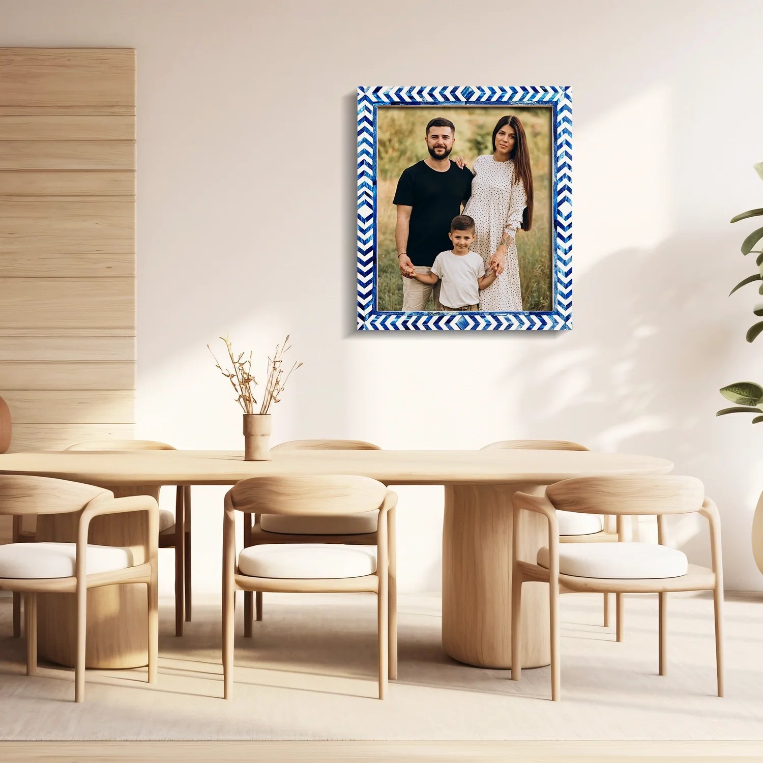 Taj Bone Inlay Poster Picture Frame  Blue - Available in 4 Sizes