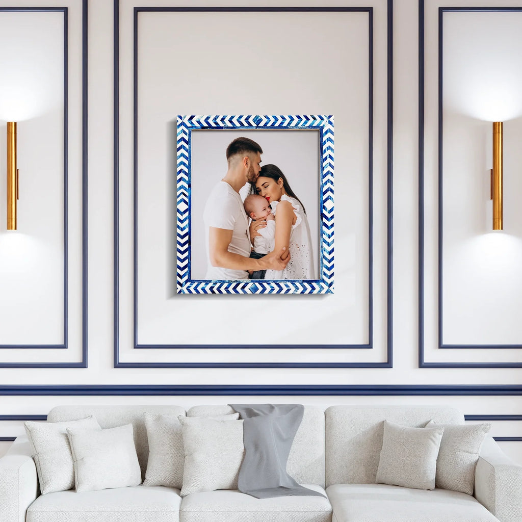 Taj Bone Inlay Poster Picture Frame  Blue - Available in 4 Sizes